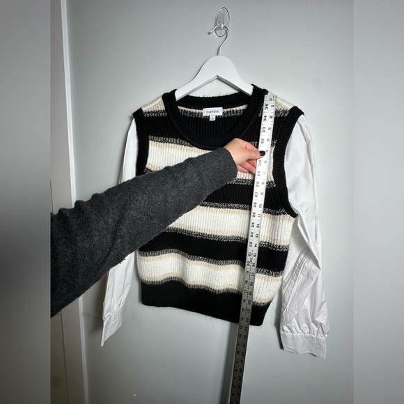 Evereve | Lucy Two-Fer Striped Sweater Vest Blouse Women’s Large - Picture 14 of 17